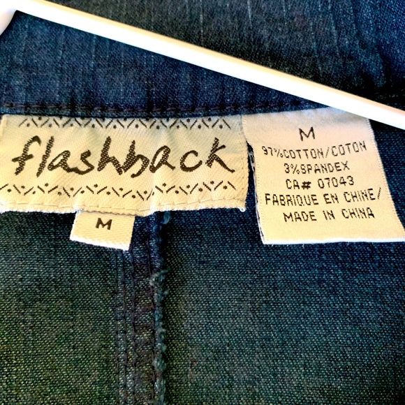 Gorgeous blue denim jacket with blue embroidery & shiny beadings metal buttons M - Picture 15 of 16